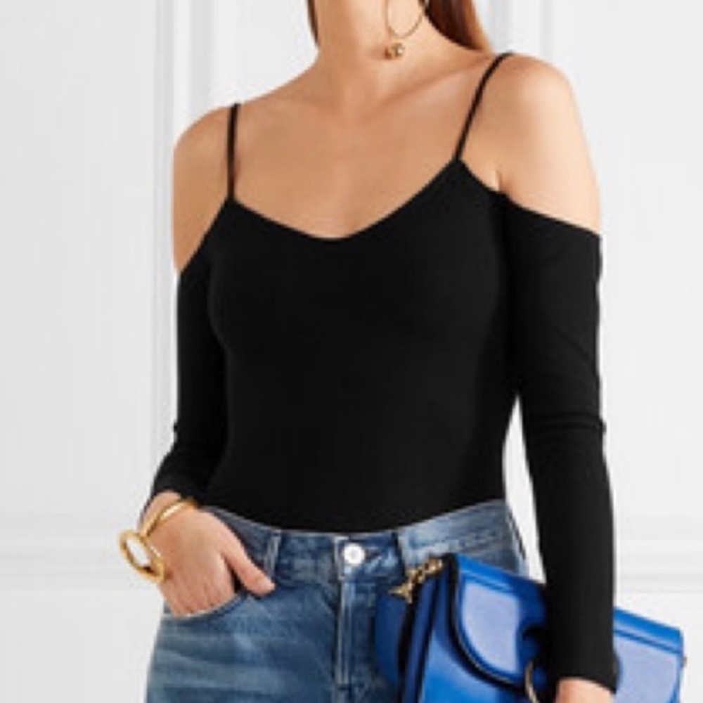 Reformation Black Cold Shoulder Top - Small